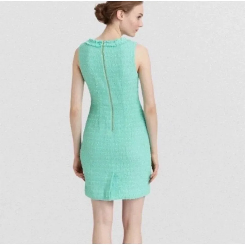 Kate Spade‎ Terri Boucle Aqua Tweed Sheath Dress Size 0 Sleeveless Spring
